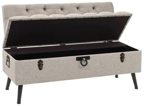 Banco de arrumação com encosto 110 cm tecido cor creme