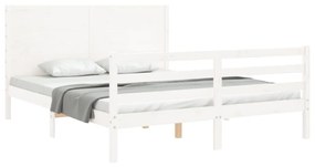 Estrutura de cama com cabeceira 160x200 cm madeira maciça