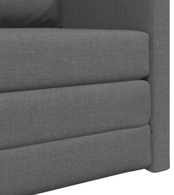 Sofá Cama 2 em 1 Cinza Escuro 74x77x81 cm Tecido