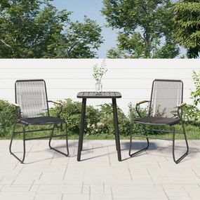 vidaXL Cadeiras de jardim 2 pcs 58x59x85,5 cm vime de PVC preto