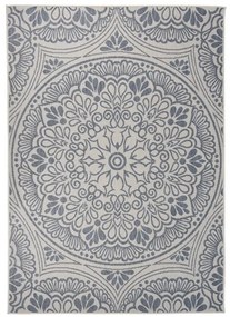 Tapete de tecido plano para exterior 140x200 cm padrão azul