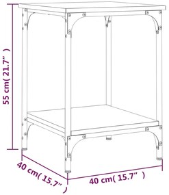 Mesa de centro 40x40x55 cm derivados de madeira cinzento sonoma