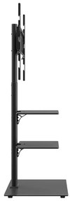Suporte de canto para TV 32-65 polegadas c/ 3 prateleiras preto