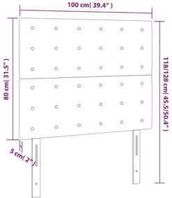 Cabeceira cama c/ LED veludo 100x5x118/128 cm preto