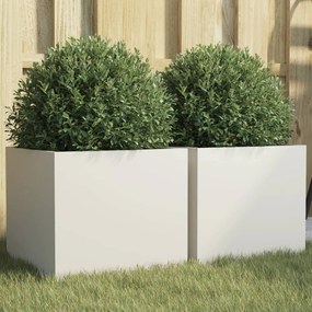 vidaXL Vasos/floreiras 2 pcs 32x30x29 cm aço branco