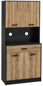 HOMCOM Armário de Cozinha Buffet Móvel de Armazenamento 2 Armários 4 Portas 1 Gaveta Passa Cabos 80x40x180 cm | Aosom Portugal