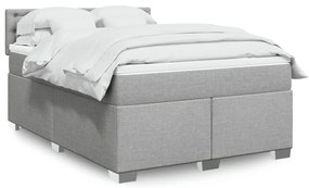 vidaXL Cama com molas/colchão 160x200 cm tecido cinzento-claro