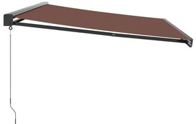 Toldo retrátil manual 500x300 cm castanho
