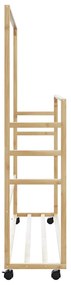 Cabide com prateleiras e rodas 90x35x155 cm bambu