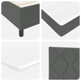 Cama Box com Colchão Cinza Escuro 120x200 cm Tecido