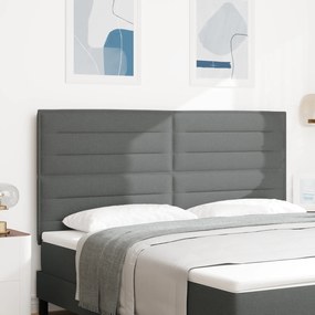 Cabeceira Design Linhas Cinza Escuro 180 cm Tecido