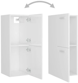 Armário casa de banho 30x30x80cm contraplacado branco brilhante