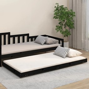 823503 vidaXL Estrutura de cama 80x200 cm madeira de pinho maciça preto
