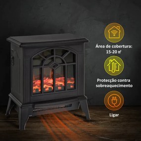 Lareira Elétrica com Chama Realista - 1000/2000W