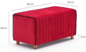 Pouffe Mabel – Vermelho – 80 cm x 40 cm x 40 cm