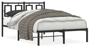 vidaXL Estrutura de cama com cabeceira 120x190 cm metal preto