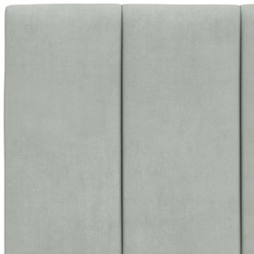 Estrutura de cama sem colchão 100x200 cm veludo cinzento-claro