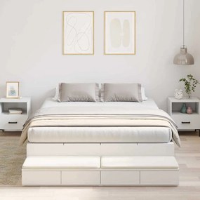 vidaXL Estrado de cama com arrumação Branco 135 cm Madeira processada