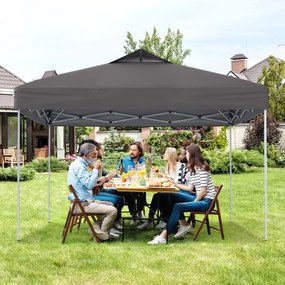 Tenda dobrável 295 x 295 cm para jardim, feiras, eventos com bolsa de transporte teto ventilado Cinzento