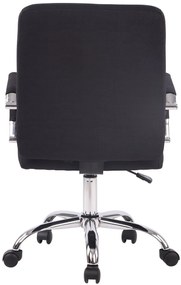 Cadeira de escritório Deli PRO em tecido com estrutura cromada 59 x 91-101 x 63 cm Preto