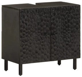 Armário para lavatório 62x33x58 cm mangueira maciça preto