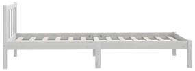 Estrutura de cama 90x200 cm pinho maciço branco