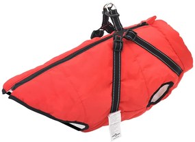 vidaXL Casaco para Cães com arnês Vermelho 3XL Velo e Poliéster