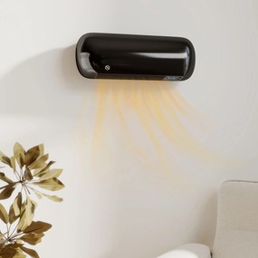 Aquecedor Elétrico de Parede 2000 W com 3 Modos Ecrã LED Termóstato Temporizador e Oscilação Preto