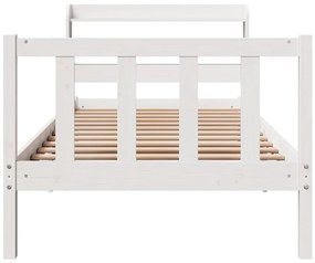 Cama sem colchão 100x200 cm madeira de pinho maciça branco