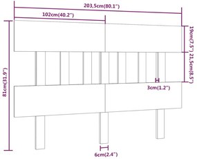 Cabeceira de cama 203,5x3x81 cm pinho maciço castanho mel