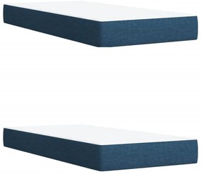 Cama com molas/colchão 200x200 cm tecido azul