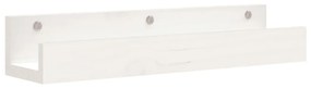 Prateleiras de parede 2 pcs 50x12x9 cm pinho maciço branco