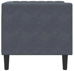 Sofá chesterfield veludo cinzento-escuro