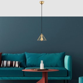 Chandelier Soylu – Dourado Brilhante – 20 x 20 x 117 cm