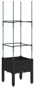 Vaso/floreira de jardim c/ treliça 40x40x142,5 cm PP preto