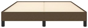 Estrutura de cama sem colchão 140x200 cm tecido castanho-escuro