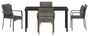 Conjunto de Cadeiras de Jardim 5 pcs Cinzeto 140 x 70 x 73 cm