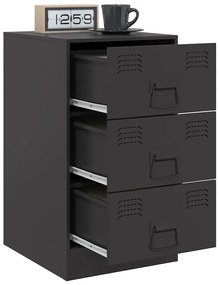 Mesa de cabeceira 34,5x39x62 cm aço preto