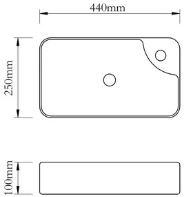 Pia de cerâmica para banheiro + furo torneira, branco