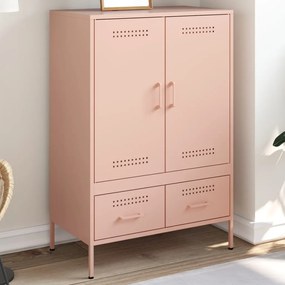 vidaXL Móvel alto 68x39x101,5 cm aço rosa