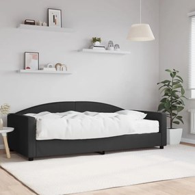 vidaXL Sofá-cama com colchão 100x200 cm tecido preto