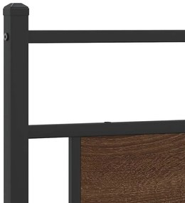 Estrutura cama sem colchão 200x200cm metal carvalho castanho