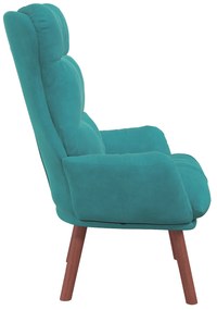 Poltrona Relaxante de Veludo Turquesa
