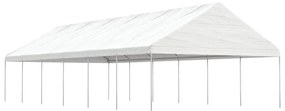 Gazebo com telhado 13,38x5,88x3,75 m polietileno branco