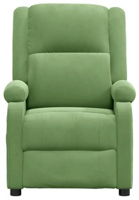 Poltrona reclinável elétrica veludo verde-claro