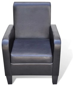 Poltrona em couro artificial preto