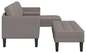 Conjunto de Sofás de 2 Peças com Almofadas em Tecido Taupe