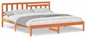 Estrutura da Cama com cabeceira Castanho-mel 180 x 200 cm