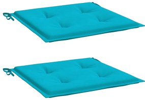Almofadões p/ cadeira 2pcs 50x50x4cm tecido turquesa