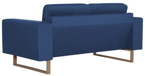 Sofá Valença de 2 Lugares - Em Tecido - Cor Azul - 156x82x76 cm - Estr